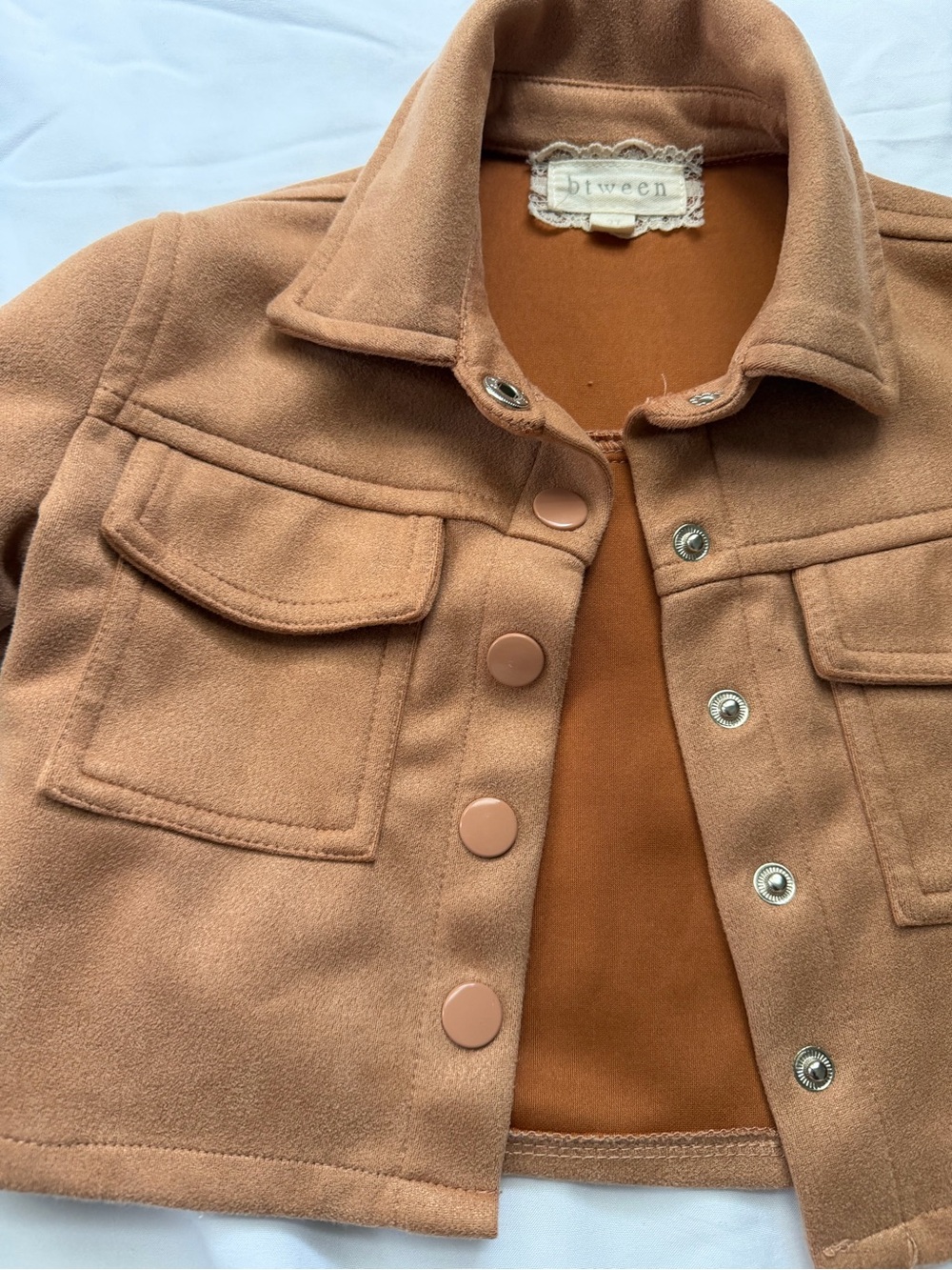 btween Camel/Tan Button-Front Jean Jacket